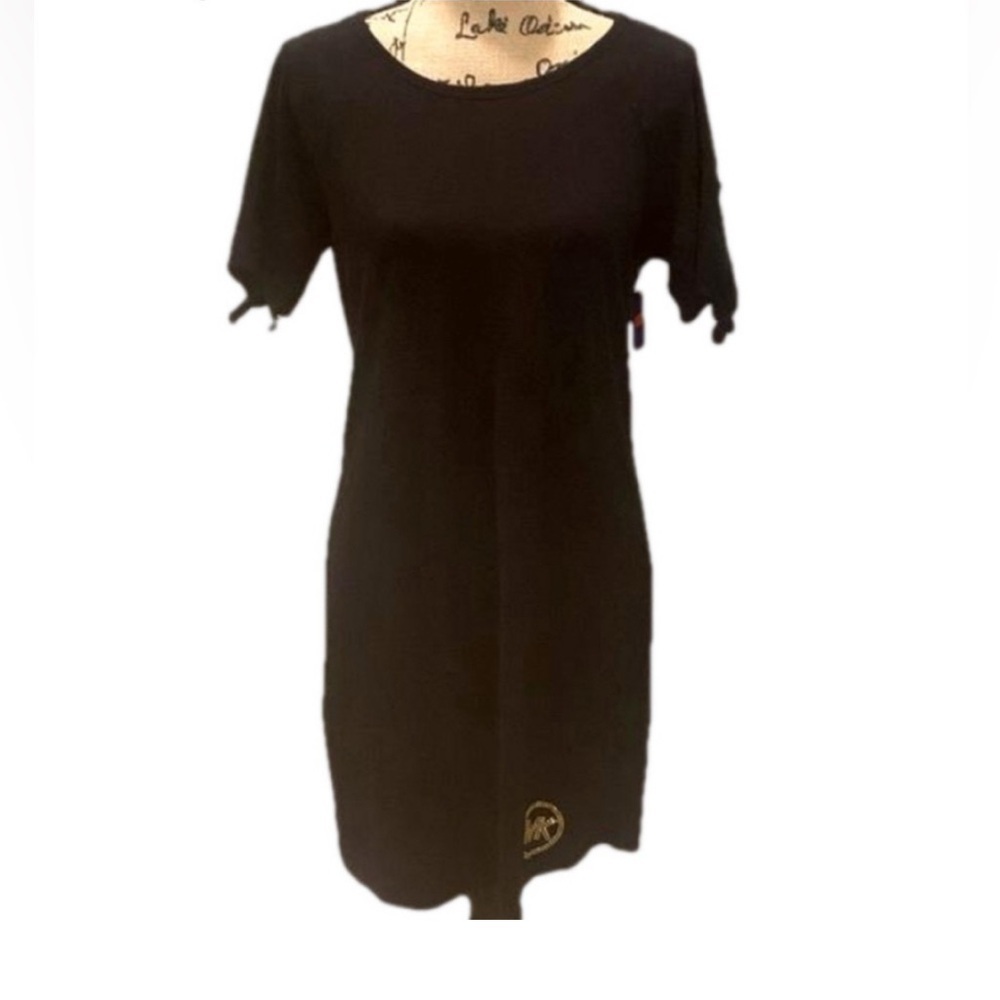 Michael Kors black tie sleeve T-shirt dress. Size Medium EA005